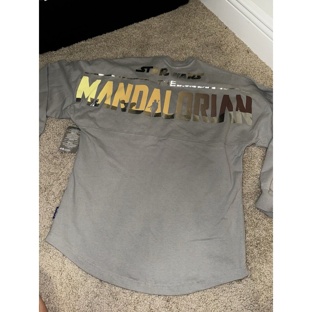 New Disney Spirit Jersey Longsleeve XS Gray Chrome The Mandalorian Pullover